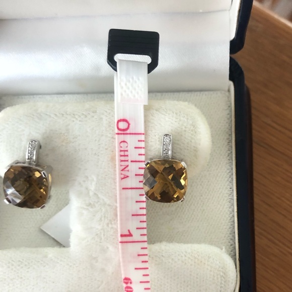 Smoke topaz and diamond and sterling silver earrings from Bailey Banks & Biddle - Picture 4 of 4